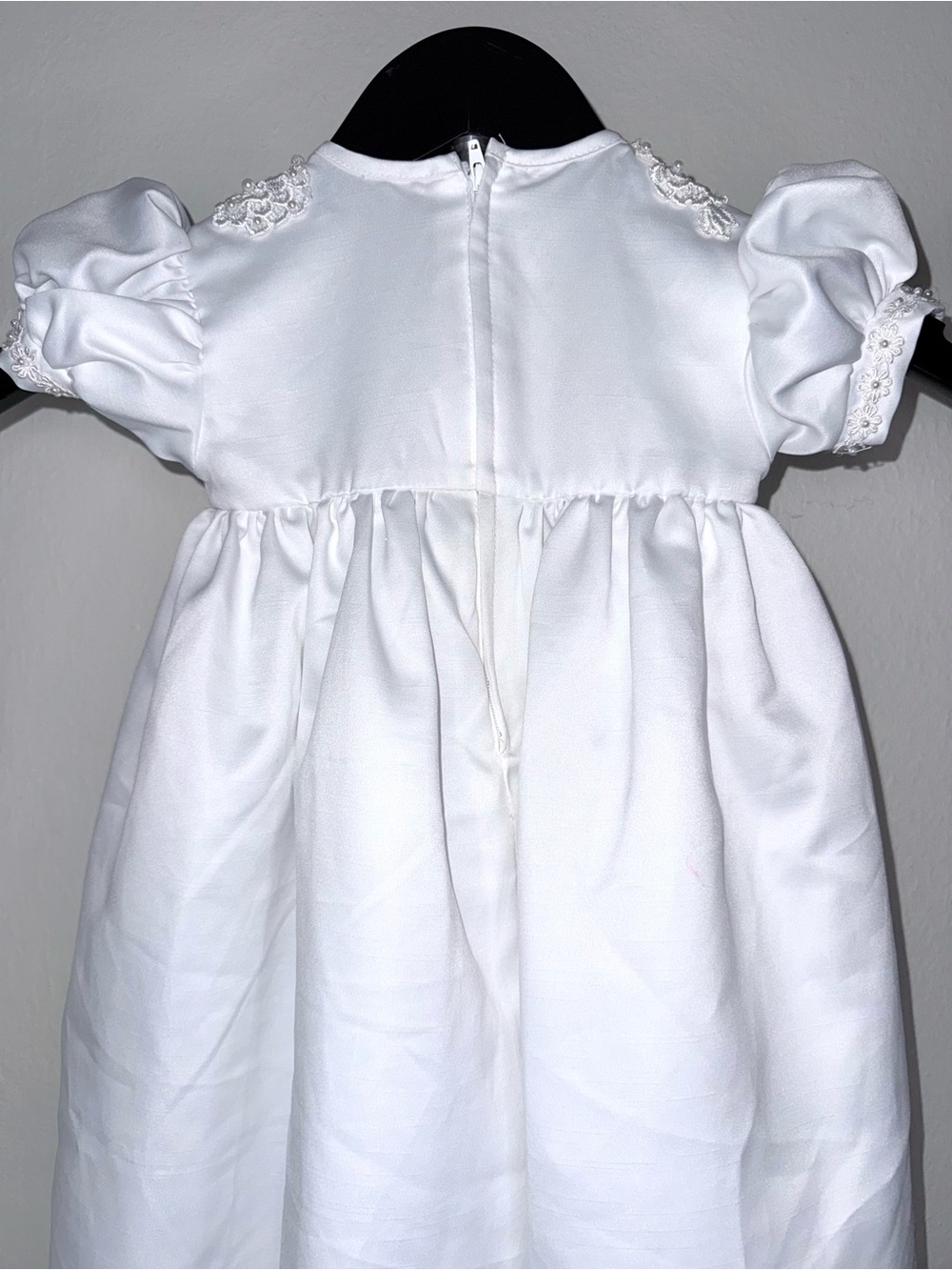 J.J. Anjorden white satin baptismal / christening gown, sz 18 mos, like new - Picture 8 of 10